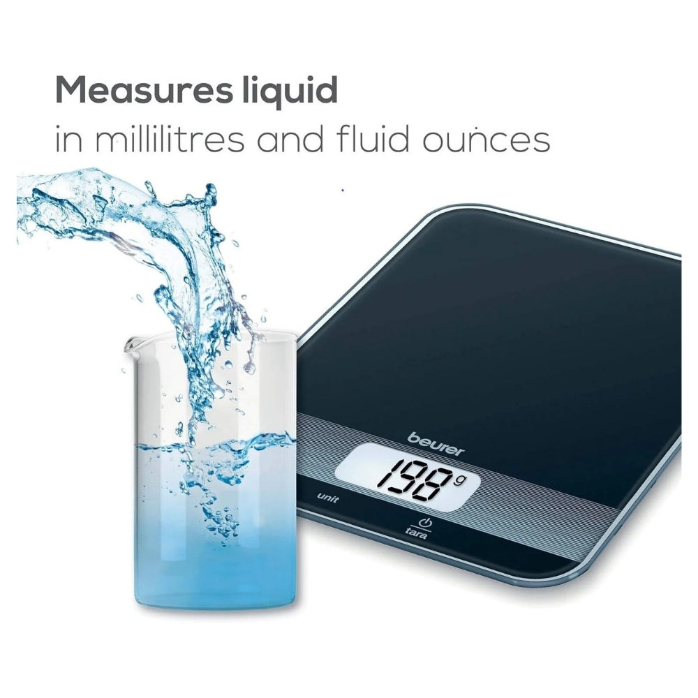 Beurer Digital Kitchen Scale in Black Glass