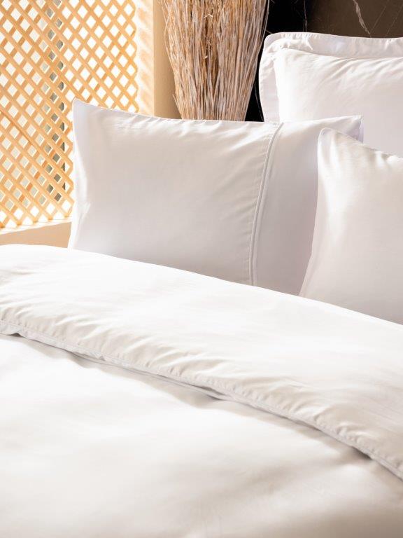 Silk Cotton DOUBLE Duvet Cover Set White  800TC