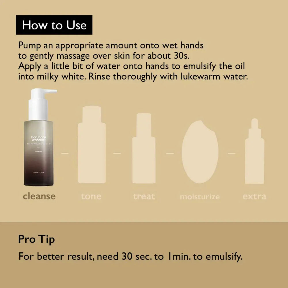 Haruharu Wonder Black Rice Moisture Deep Cleansing Oil (150ml)