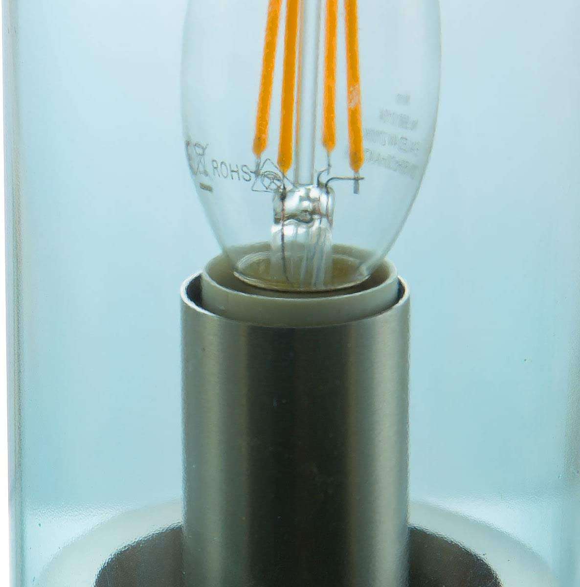 Nino Germany Bottle Table Lamp – 33.5cm Decorative Glass Light in Vibrant Blue