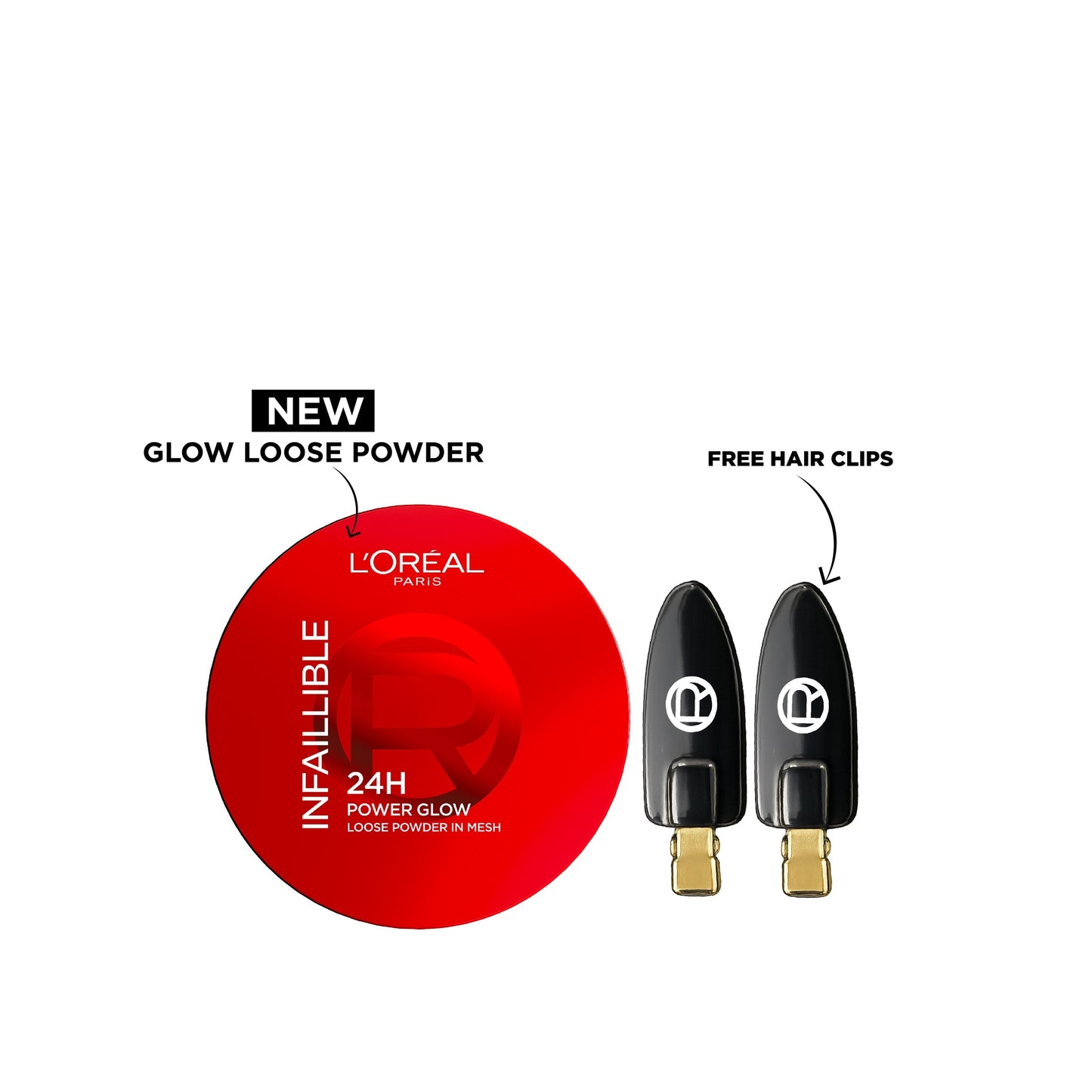 L’Oréal Paris Infaillible 24H Power Glow Loose Powder + Free Clips Bundle