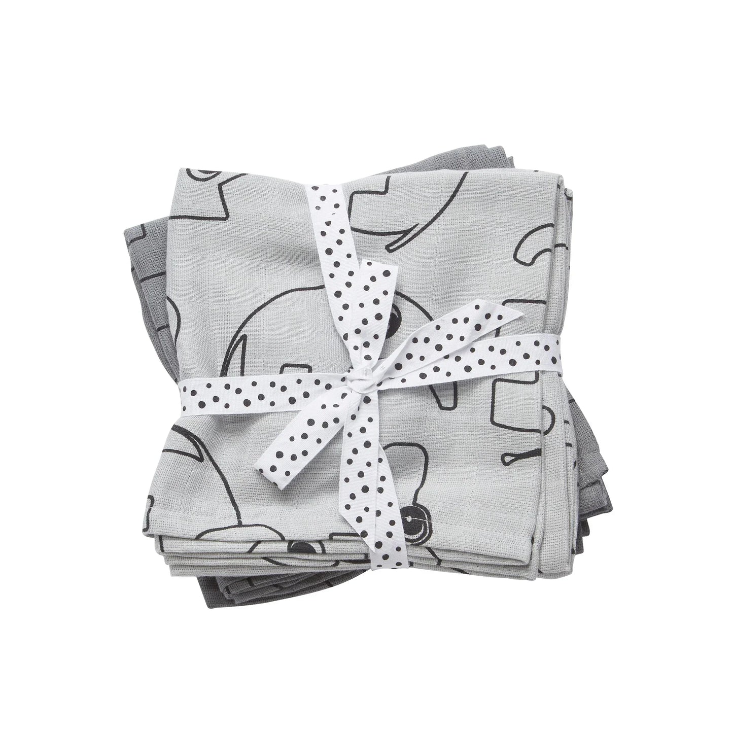Done By Deer Burp Grey Cloth 2 Pack Organic Muslin