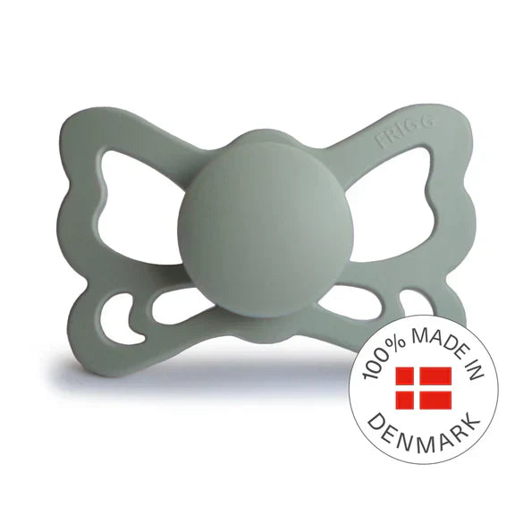 FRIGG Butterfly Silicone Pacifier 0-6M 2 Pack Sage/Great Gray