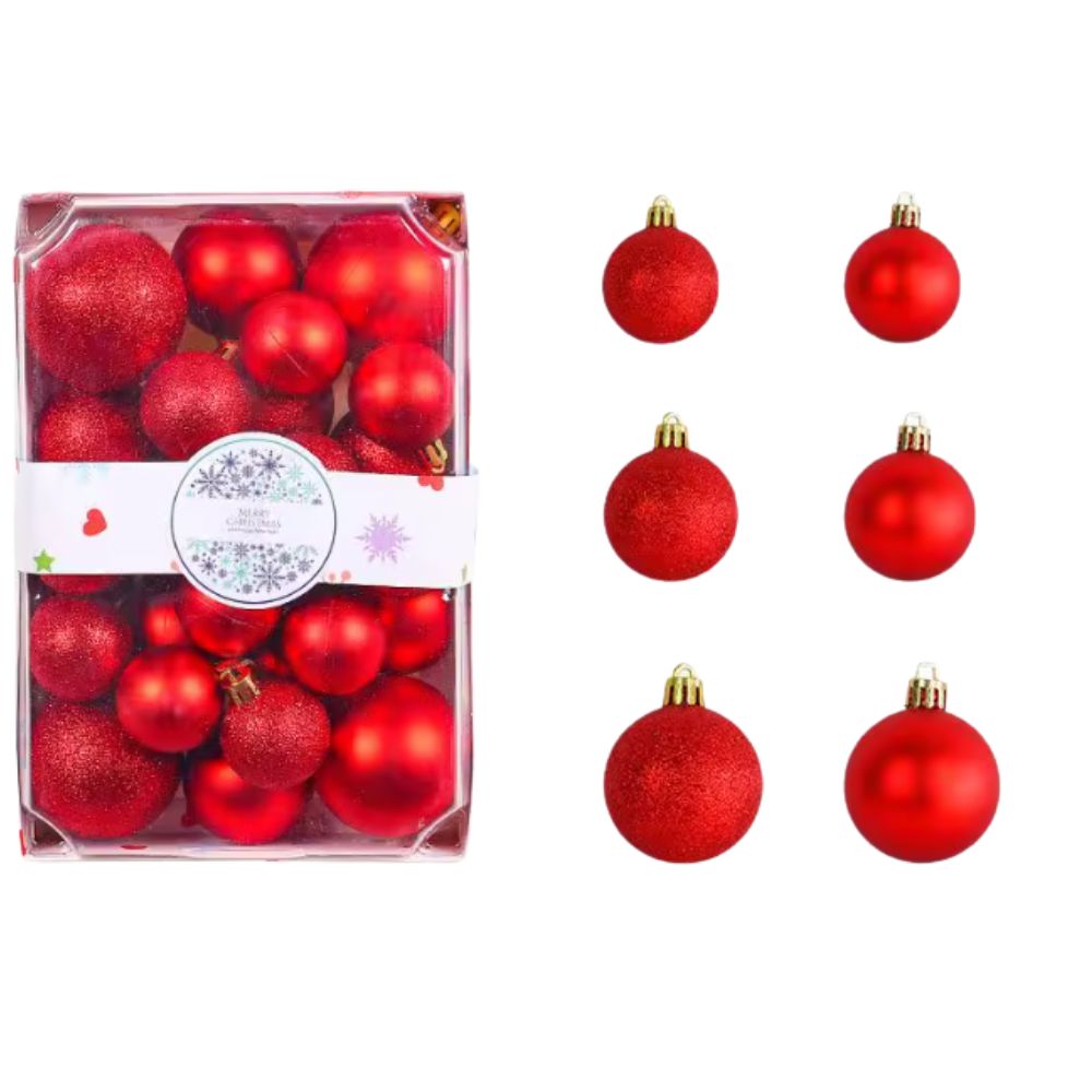 (Net) Red Christmas Tree Balls Lebanon