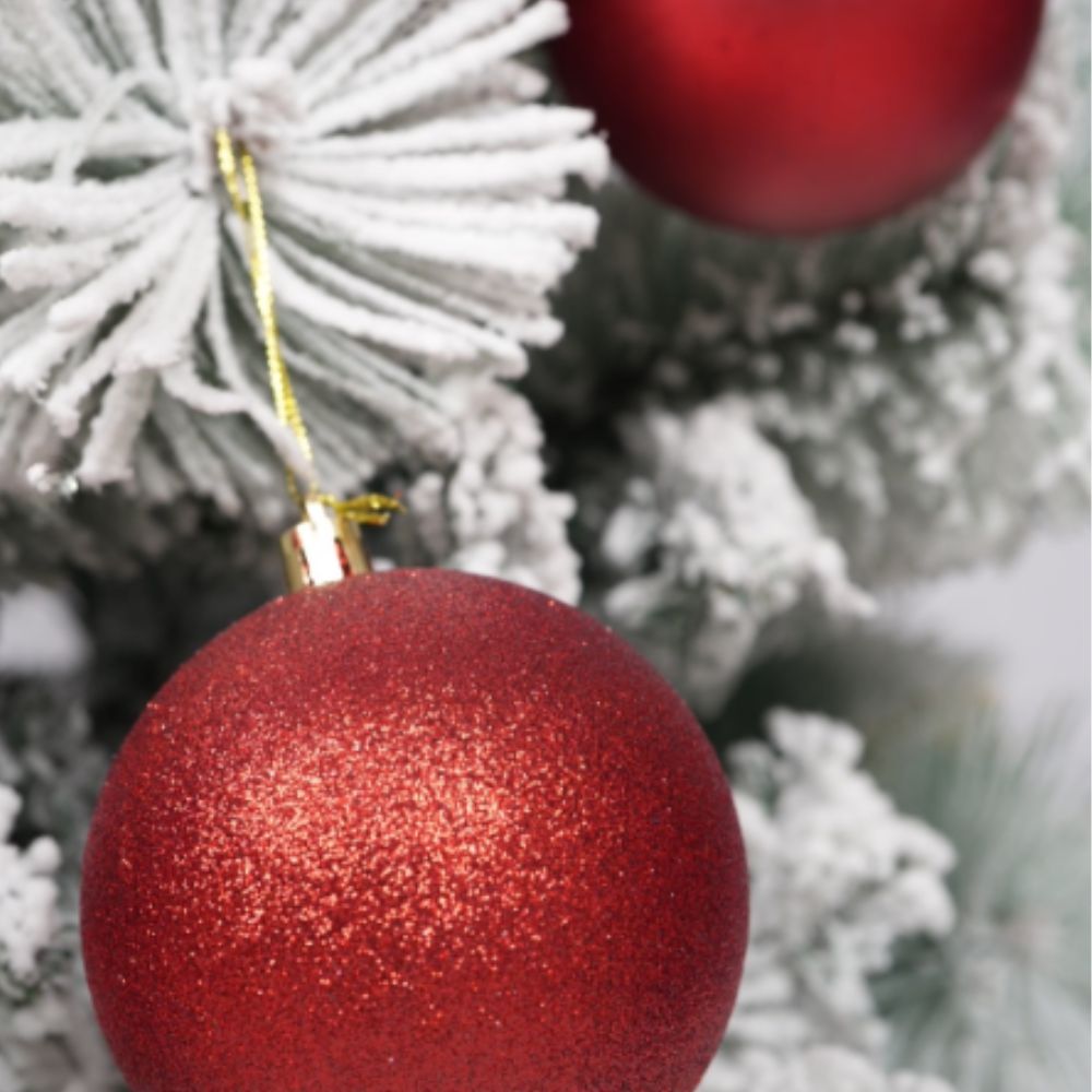 (Net) Red Set Of 20 Pcs Christmas Balls Lebanon