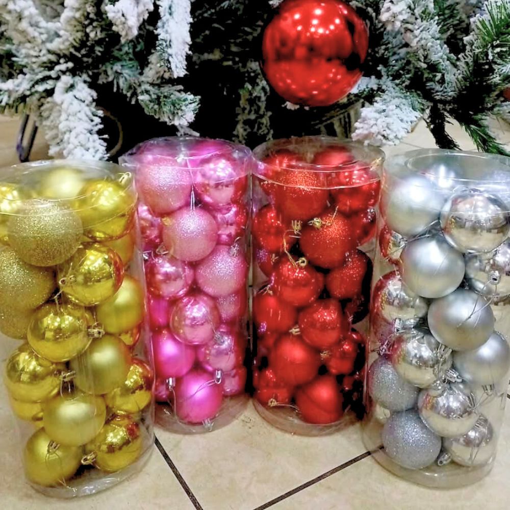 (Net) Silver Set Of 20 Pcs Christmas Balls Lebanon