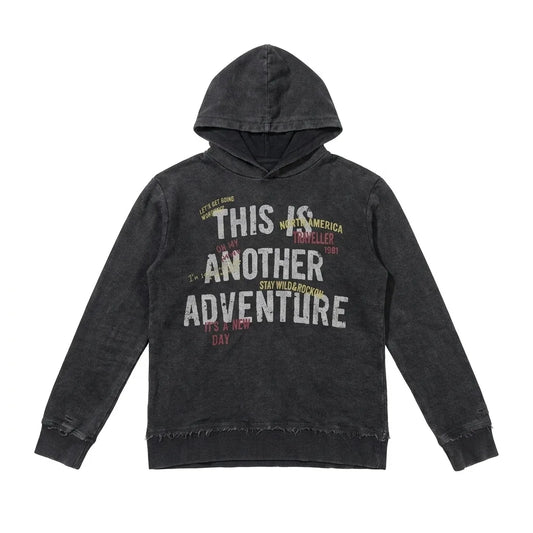 Zara Boy's Washed Black Graphic Hooded Blouse | Zara In Lebanon