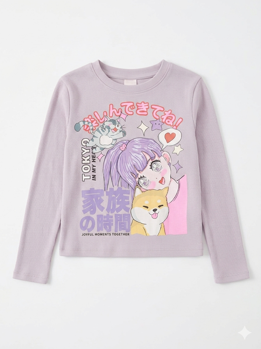 Zara Girl's Light Purple Printed Blouse | Zara In Lebanon