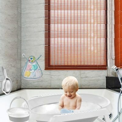 Babyjem Foldable Bath Tub 3-Piece Set – Grey