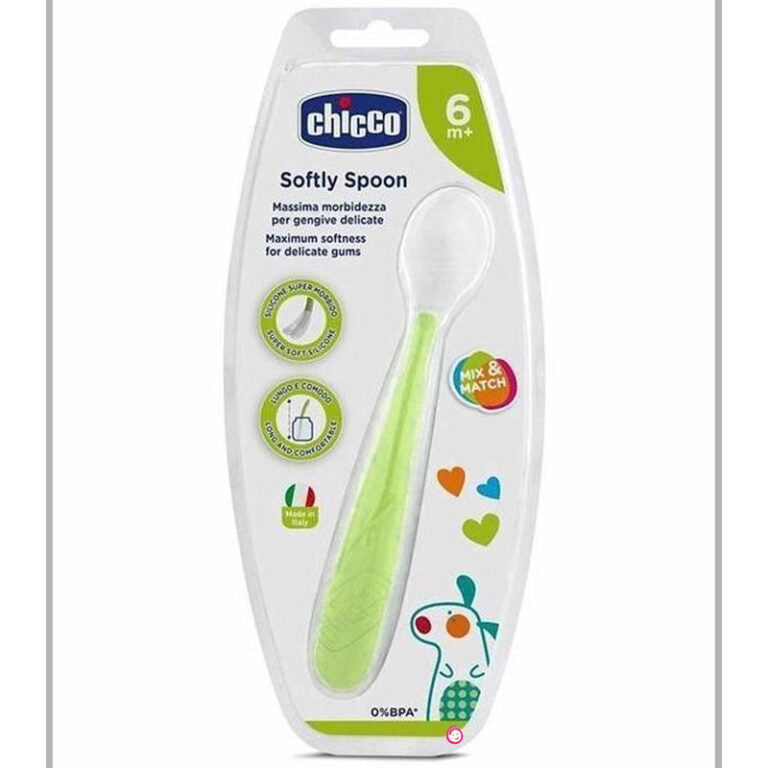 Chicco - Soft Silicone Spoon - (6m+) - Green
