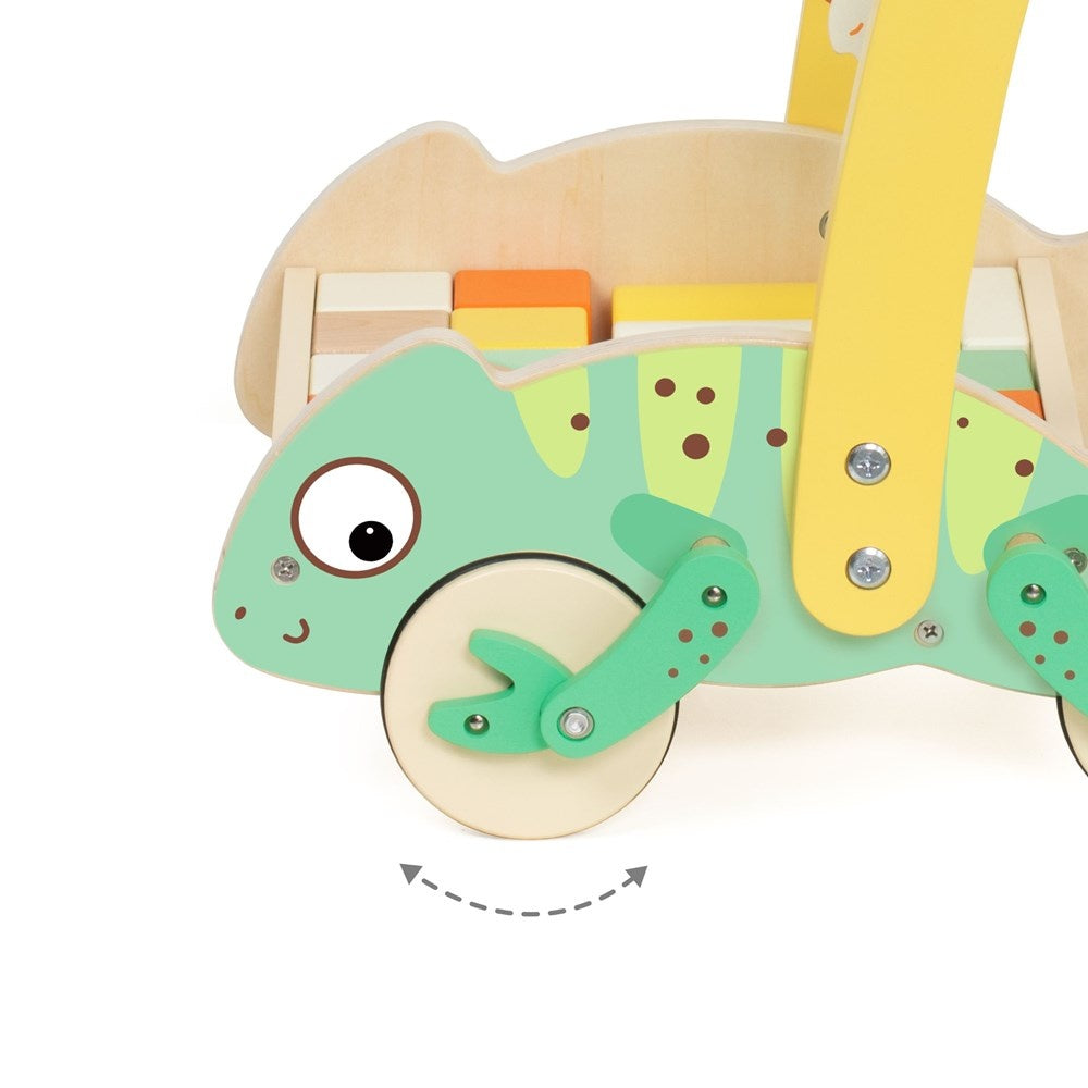 Classic World Baby Walker with Blocks Wooden Learning Walker