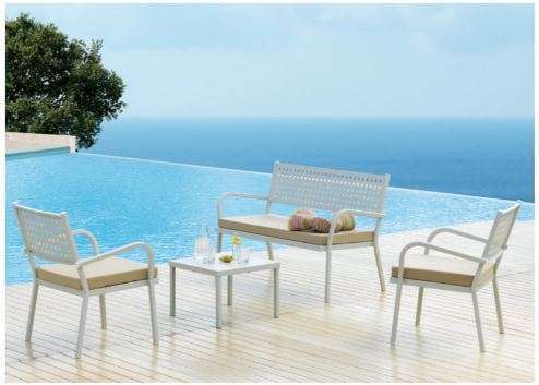 Alice two-Seater outdoor sofa- Powder Coating – Made in Italy