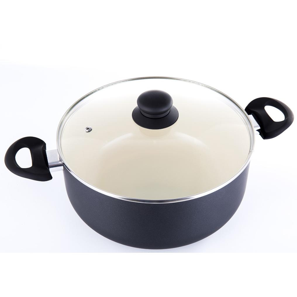 TESTA – Casserole Pressed Ceramic coating, with glass lid 28cm