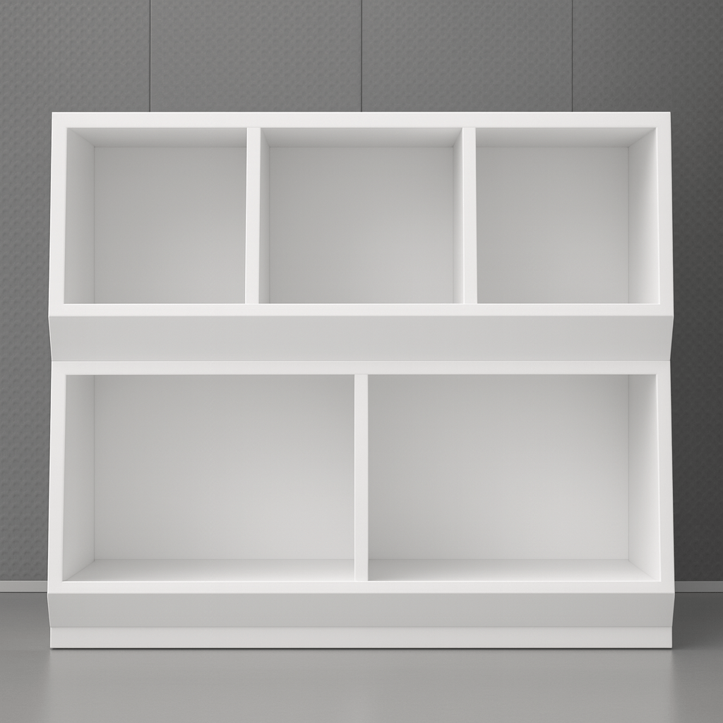 Modern kids toy organizer with multiple storage bins