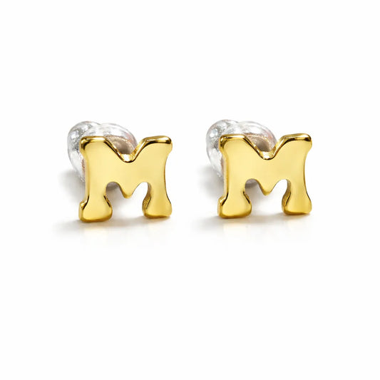 Sparkle Women's Gold Letter M Sign Earrings | Sparkle In Lebanon