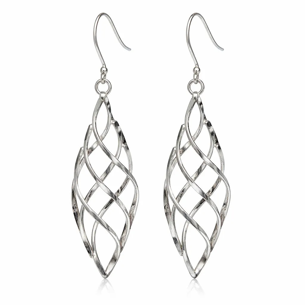 Touch Of Silver Women's Silver Swirled Drop Earrings | Touch Of Silver in Lebanon