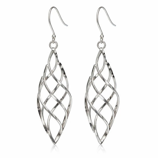 Touch Of Silver Women's Silver Swirled Drop Earrings | Touch Of Silver in Lebanon