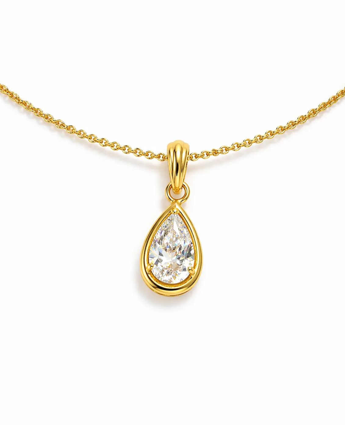 Giani Bernini Women's Gold Cubic Zirconia Pear Bezel Pendant Necklace  |  Giani Bernini in Lebanon