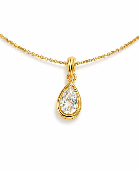 Giani Bernini Women's Gold Cubic Zirconia Pear Bezel Pendant Necklace  |  Giani Bernini in Lebanon