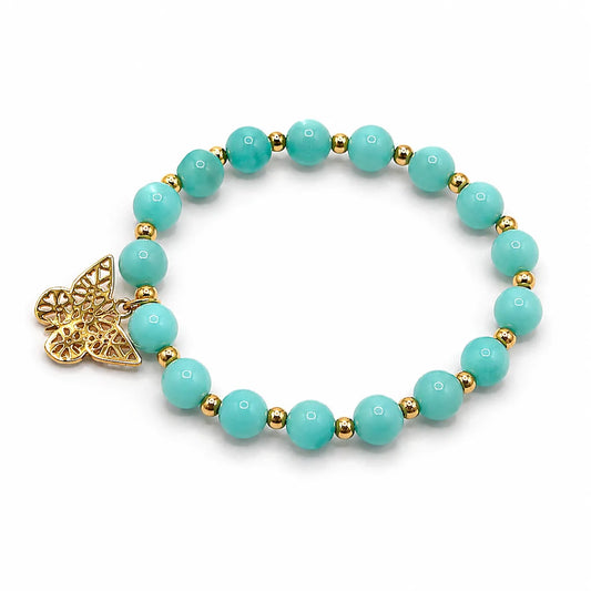 Macy's Girl's Turquoise Flower Show Beaded Stretch Flower Charm Bracelet | Macy's In Lebanon