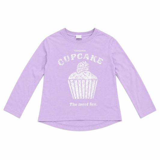 Zara Girl's Light Purple Cup Cake  Printed  Long Sleeve Blouse   | Zara in Lebanon