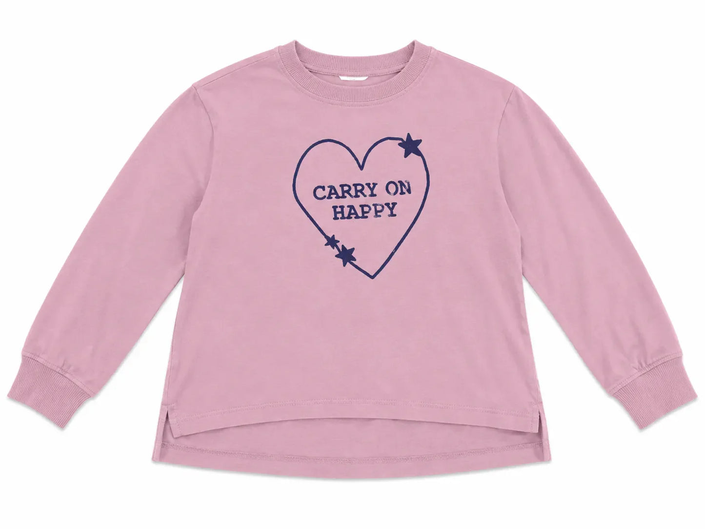 Zara Girl's Lilac Heart "Carry On Happy " Printed Long Sleeve Blouse   | Zara in Lebanon