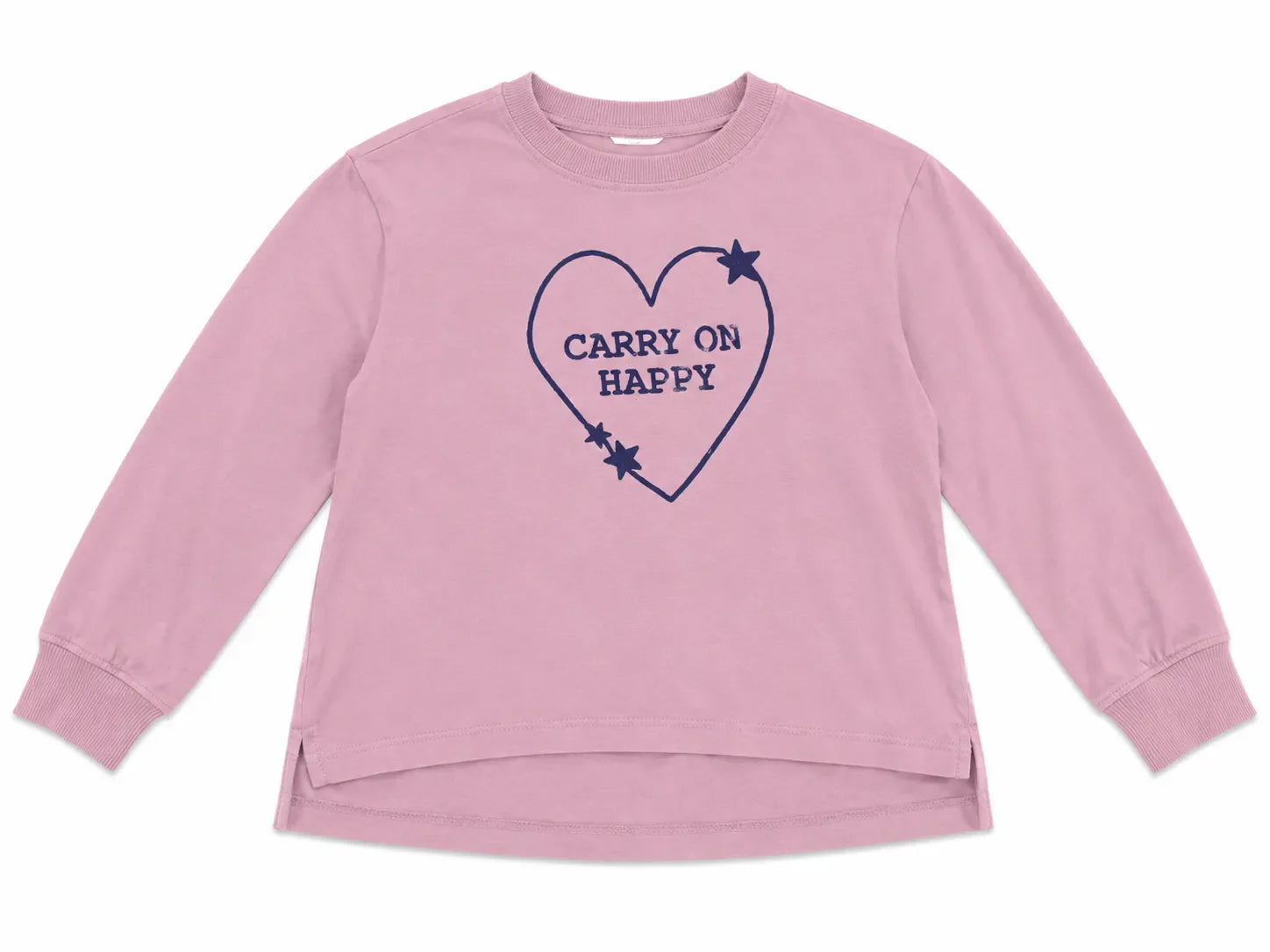 Zara Girl's Lilac Heart "Carry On Happy " Printed Long Sleeve Blouse   | Zara in Lebanon
