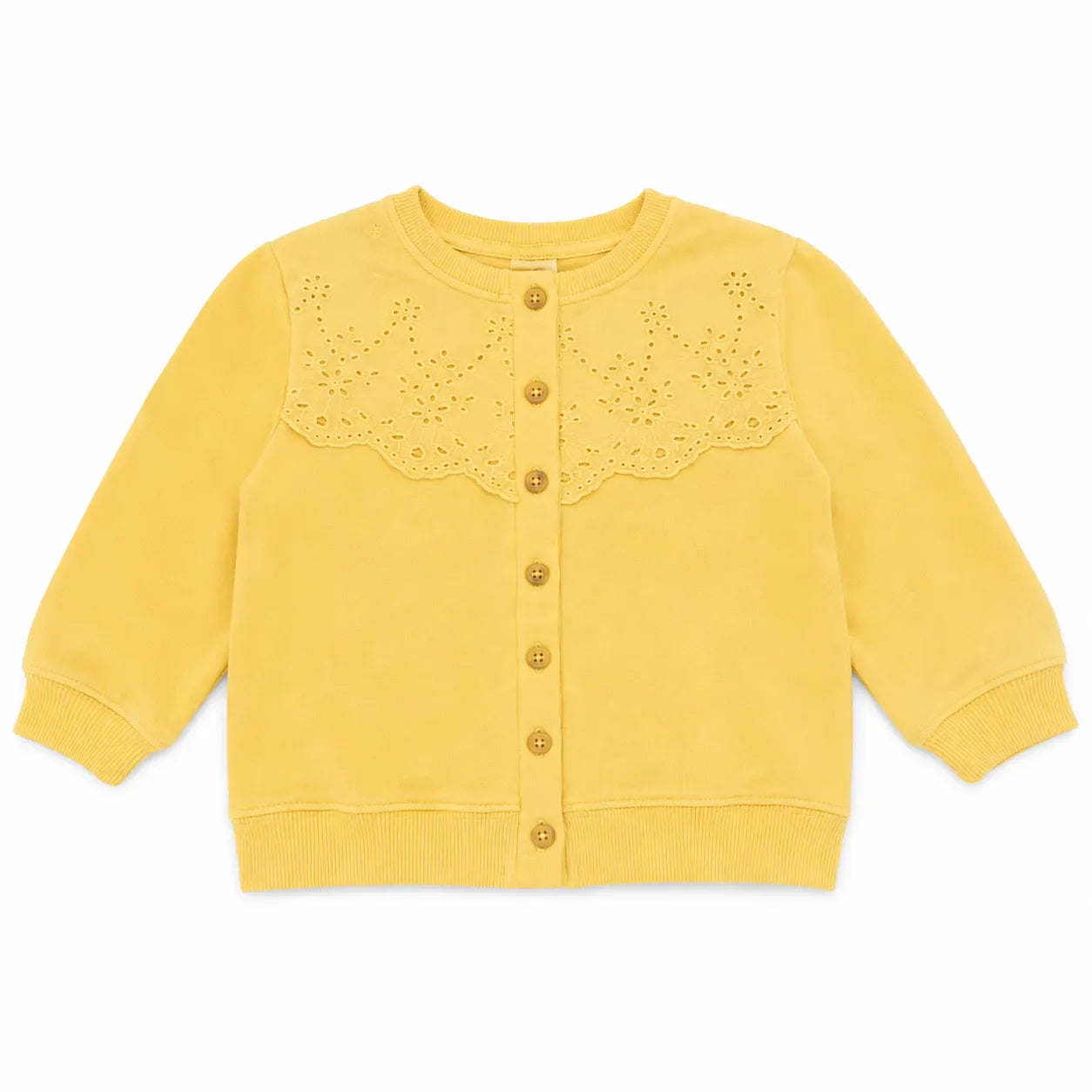 Zara Girl's Banana Yellow A Dedicate Lace Pattern Across The Chest Cardigan  | Zara in Lebanon