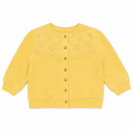 Zara Girl's Banana Yellow A Dedicate Lace Pattern Across The Chest Cardigan  | Zara in Lebanon