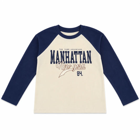Zara Boy's Navy/Light Beige "New York " Printed  Blouse | Zara in Lebanon