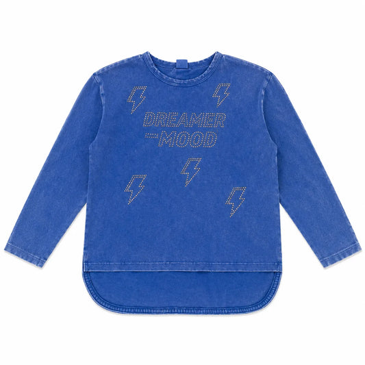 Zara Girl's Washed Royal Blue " Perfect Mood " Printed  Long  Sleeveless Blouse | Zara in Lebanon