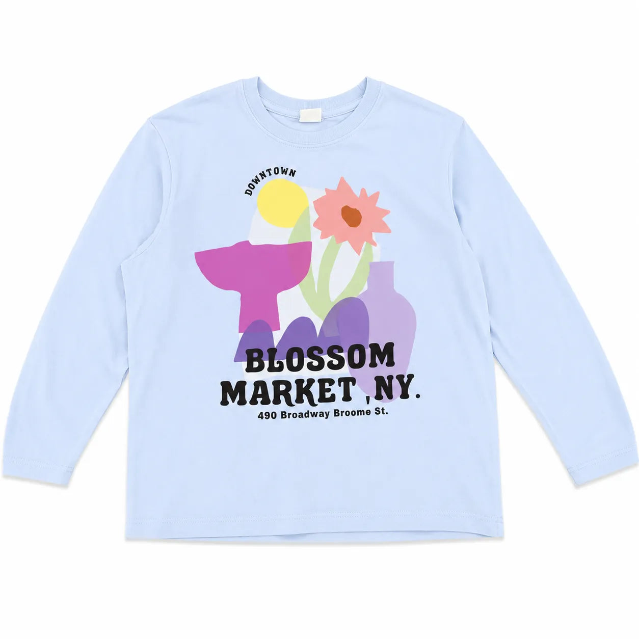 Zara Girl's Light Blue "Blossom Market ,NY " Printed  Blouse | Zara in Lebanon