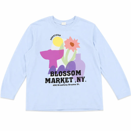 Zara Girl's Light Blue "Blossom Market ,NY " Printed  Blouse | Zara in Lebanon