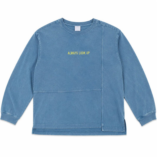 Zara Boy's Washed Blue " Always Look Up " Printed  Blouse | Zara in Lebanon