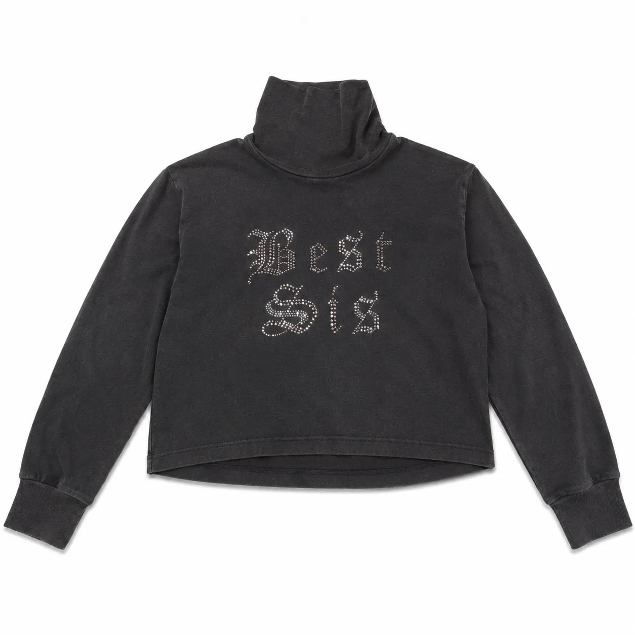 Zara Girl's Charcoal  "Best Sis " Printed With Turtle Neck  Cropped Blouse | Zara in Lebanon
