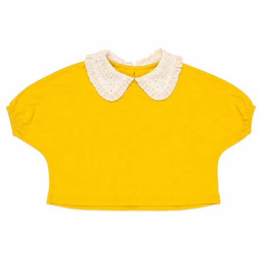 Zara Girl's Orange With A Ruffled Neck Short Blouse | Zara in Lebanon