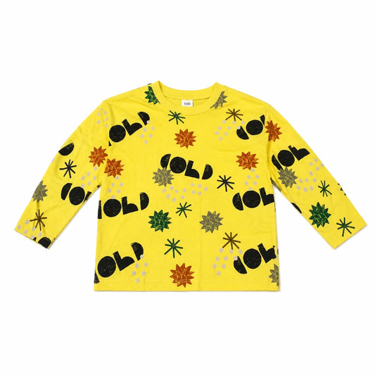Zara Boy's Yellow  LA Bold Black Graphic Pattern Long Sleeve Blouse | Zara in Lebanon
