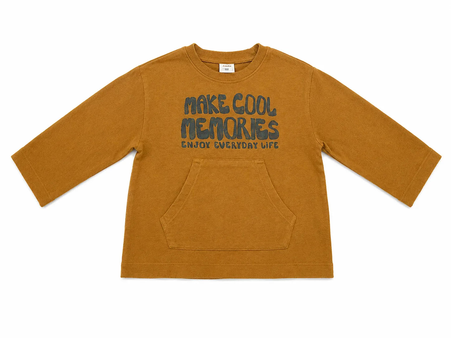 Zara Boy's Brown " Make Cool Memories " Printed  Long Sleeve Blouse | Zara in Lebanon