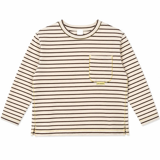 Zara Boy's Beige Striped Brown With Pocket  Long Sleeve  Blouse | Zara in Lebanon