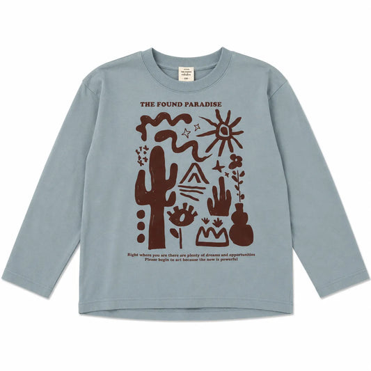 Zara Boy's Blue " The Found Paradise " Printed  Long Sleeve  Blouse | Zara in Lebanon