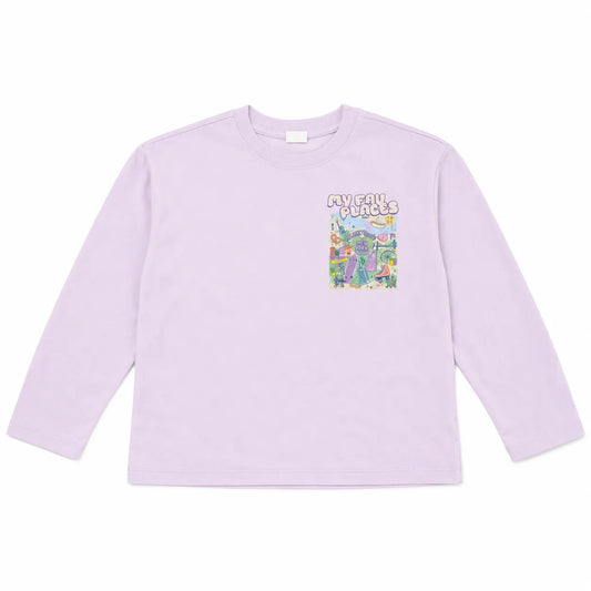 Zara Girl's Light Purple With A Graphic Printed Place  Blouse | Zara in Lebanon
