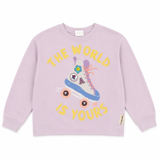 Zara Girl's Light Purple "The World Is Yours " Graphic Printed  Blouse | Zara in Lebanon