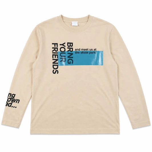 Zara Boy's Beige " Bring Your Friends " Printed Long Sleeve  Blouse | Zara in Lebanon