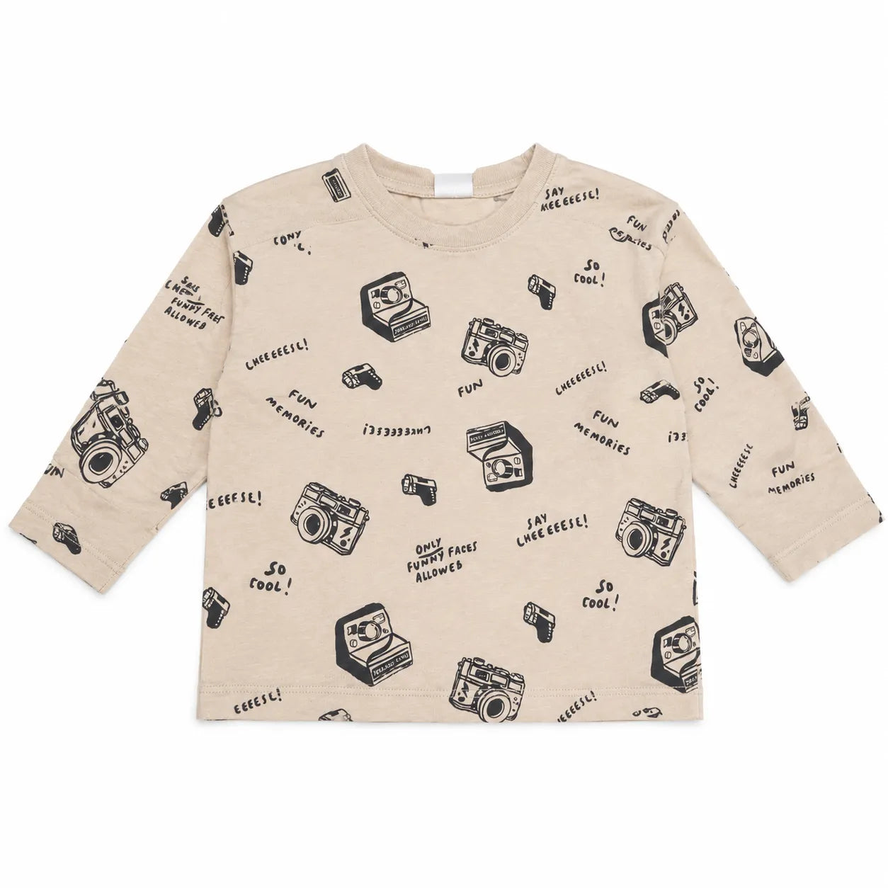 Zara Boy's Light Brown With Cameras Printed  Blouse | Zara in Lebanon