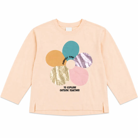 Zara Girl's Light Peach " Explore Outside Together  " Blouse  | Zara in Lebanon