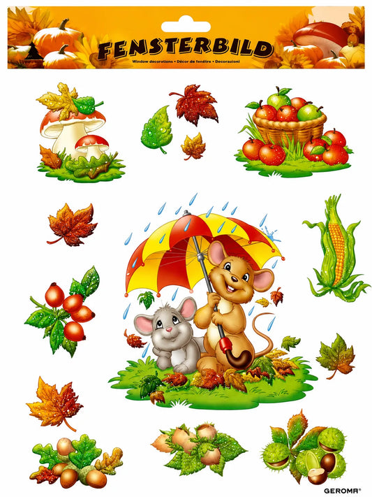 Geroma Autumn Themed Window Mice  Decorative Sticker | Geroma in Lebanon