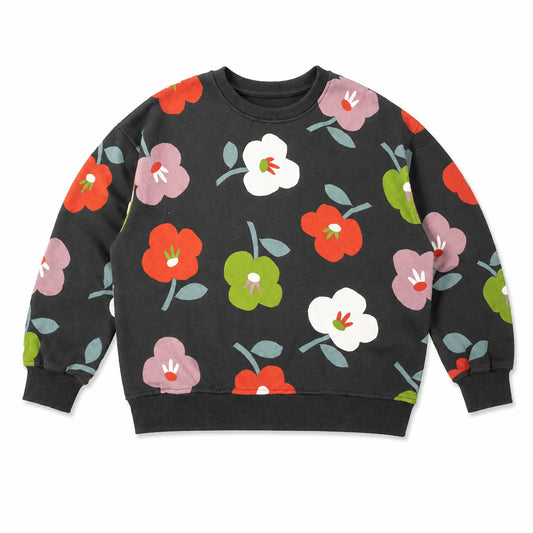 Zara Girl's  Dark Grey Flowers Printed  Sweatshirts  | Zara in Lebanon
