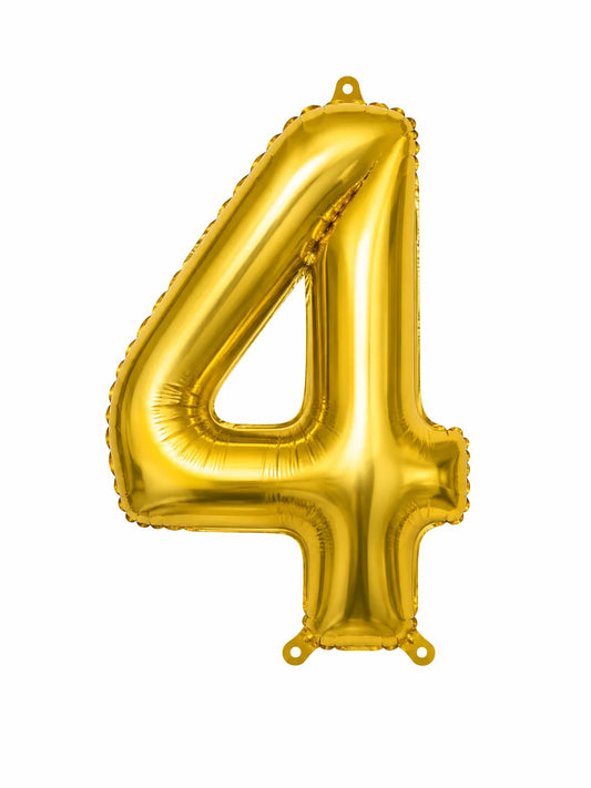SD Large Number Gold "4  "Foil Balloons   | SD in Lebanon