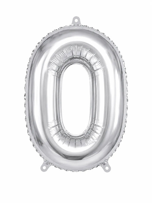 SD Large Number Silver "0 "Foil Balloons   | SD in Lebanon