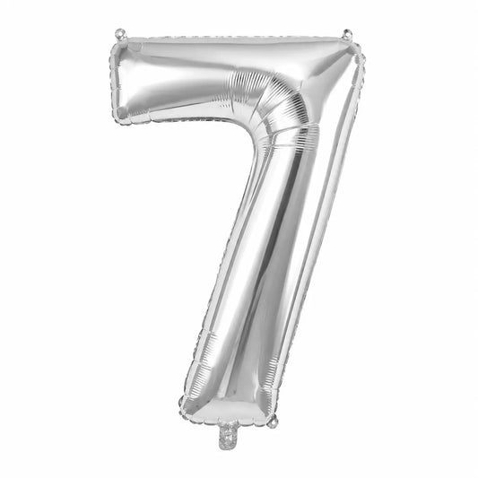 SD Large Number Silver"7 "Foil Balloons   | SD in Lebanon